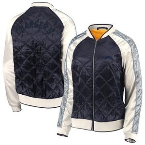 Los Angeles Chargers WEAR By Erin Andrews Quilted Full-Zip Bomber Jacket